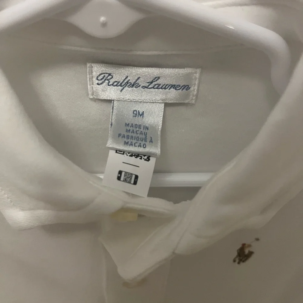 Ralph Lauren NWOT Collared Button Polo Short Sleeve White Shirt